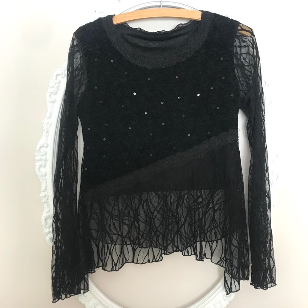 Vintage 90s sequin lace top